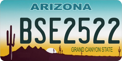 AZ license plate BSE2522