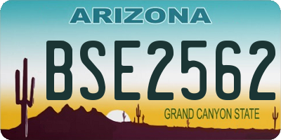 AZ license plate BSE2562