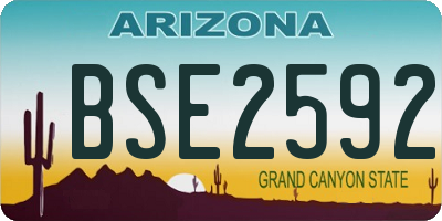 AZ license plate BSE2592
