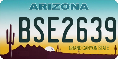 AZ license plate BSE2639