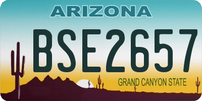 AZ license plate BSE2657