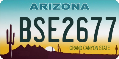 AZ license plate BSE2677