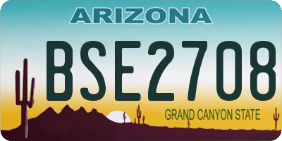 AZ license plate BSE2708