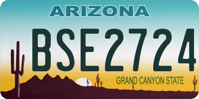 AZ license plate BSE2724