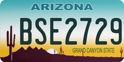 AZ license plate BSE2729