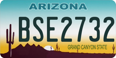 AZ license plate BSE2732