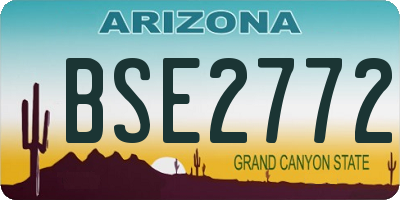 AZ license plate BSE2772