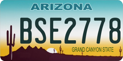 AZ license plate BSE2778