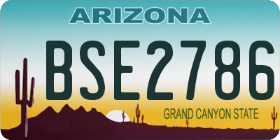 AZ license plate BSE2786