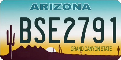 AZ license plate BSE2791