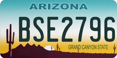 AZ license plate BSE2796
