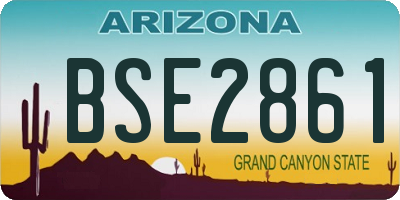 AZ license plate BSE2861
