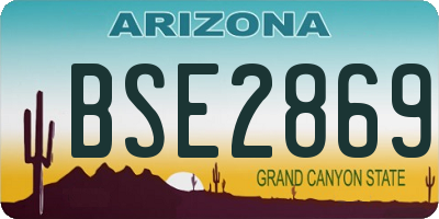 AZ license plate BSE2869