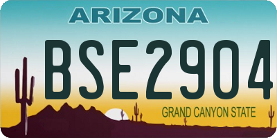 AZ license plate BSE2904