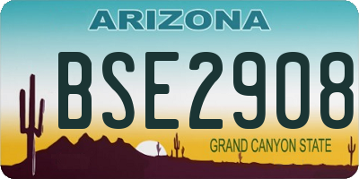 AZ license plate BSE2908