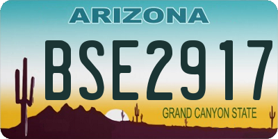 AZ license plate BSE2917