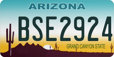 AZ license plate BSE2924