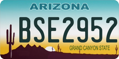 AZ license plate BSE2952