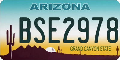 AZ license plate BSE2978