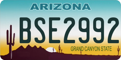 AZ license plate BSE2992