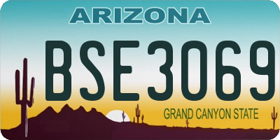 AZ license plate BSE3069