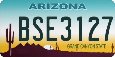 AZ license plate BSE3127