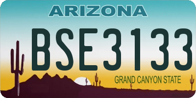 AZ license plate BSE3133