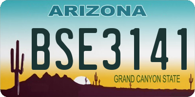 AZ license plate BSE3141