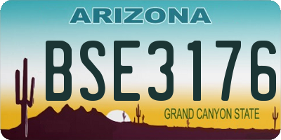 AZ license plate BSE3176