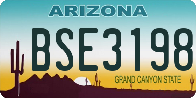 AZ license plate BSE3198