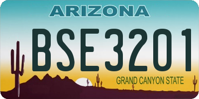 AZ license plate BSE3201