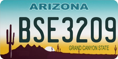 AZ license plate BSE3209