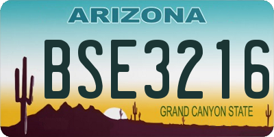 AZ license plate BSE3216