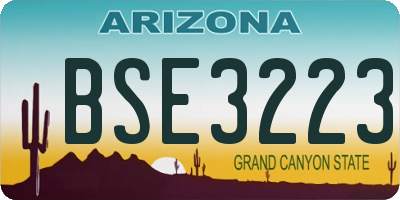 AZ license plate BSE3223
