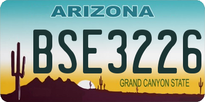 AZ license plate BSE3226