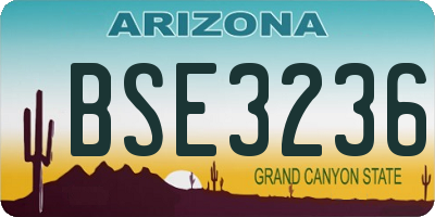 AZ license plate BSE3236