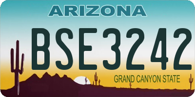 AZ license plate BSE3242