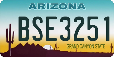 AZ license plate BSE3251