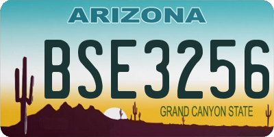 AZ license plate BSE3256