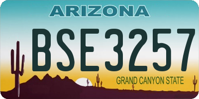 AZ license plate BSE3257
