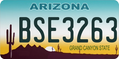 AZ license plate BSE3263