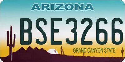 AZ license plate BSE3266