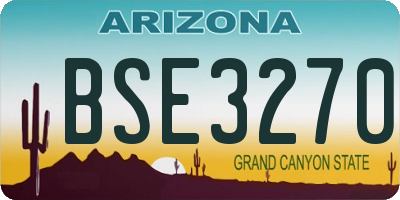 AZ license plate BSE3270