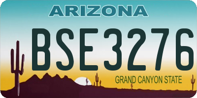 AZ license plate BSE3276