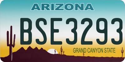 AZ license plate BSE3293