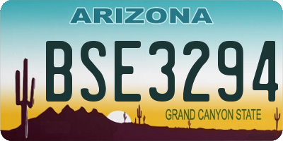 AZ license plate BSE3294