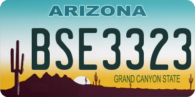 AZ license plate BSE3323