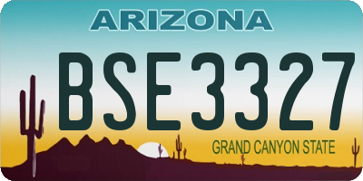 AZ license plate BSE3327