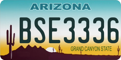 AZ license plate BSE3336