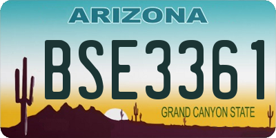 AZ license plate BSE3361